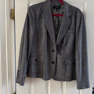Talbots Black & White Tweed Blazer 16